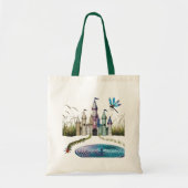Whimsical Book Page Castle Tote Bag – Enchanted  (Devant)