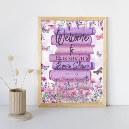Whimsical Books Vlinders & Wildflowers Welkom Poster