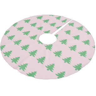 Whimsical Bord Roze en Groene Kerstbomen Kerstboom Rok