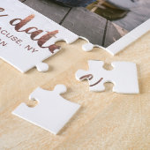 Whimsical Borduur Schrift Foto Bewaar de Datum Kop Legpuzzel (Zijkant)