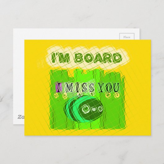 Whimsical Bored maar Thinking of You Briefkaart (Voorkant / Achterkant)