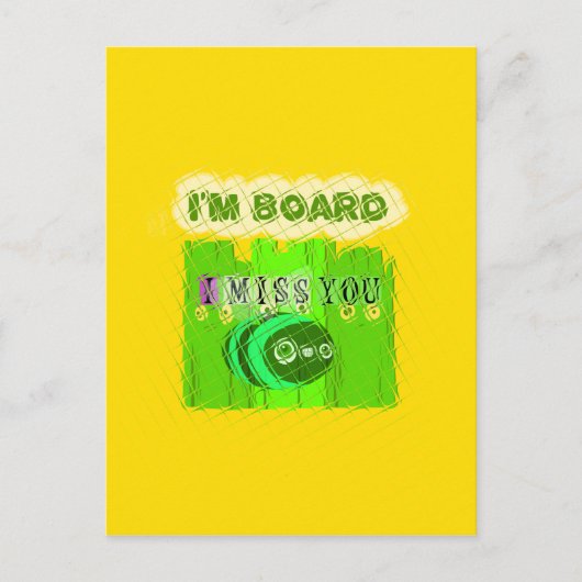 Whimsical Bored maar Thinking of You Briefkaart (Voorkant)