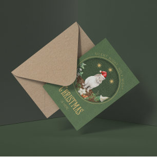 Whimsical Bos dieren Kerstmis Folie Wenskaart