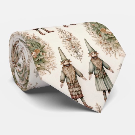 Whimsical Bos Dwergen & Botanisch (1) Stropdas (Opgerold)