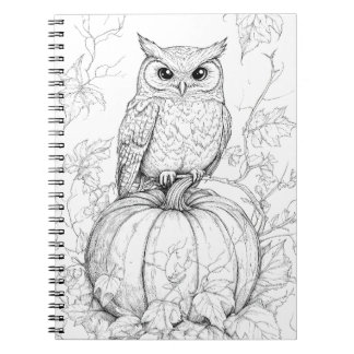 Whimsical Bossen Notitieboek - Autumnal Owl Journa