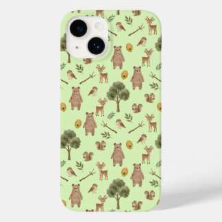Whimsical Bosvrienden Waterverf Patroon Case-Mate iPhone 14 Hoesje