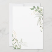 Whimsical Botanical and Gold Wedding Kaart (Achterkant)
