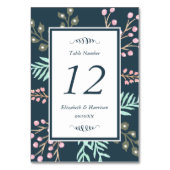 Whimsical Botanical Berry Wedding Table Number Kaart (Achterkant)