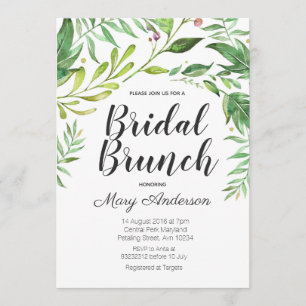 Whimsical Botanical Bridal Shower Invitation Kaart