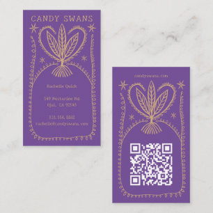 Whimsical Botanical Lijst Unique Boho Custom QR Visitekaartje