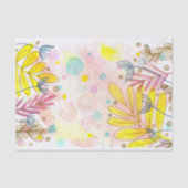 Whimsical Botanical Line Art Pastel Waterverf Tissuepapier (Voorkant)