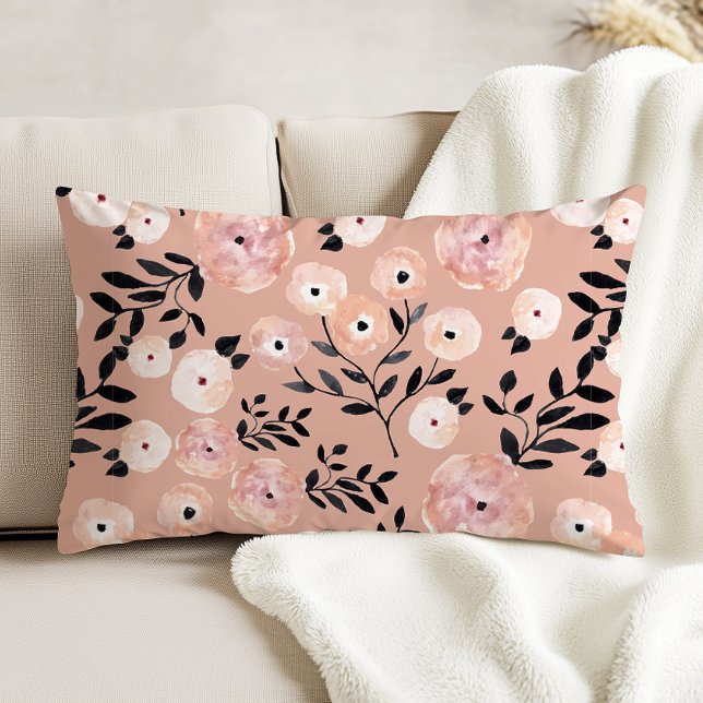 Whimsical Botanical Print Blush Pink Accent Kussen (Creator heeft geüpload)