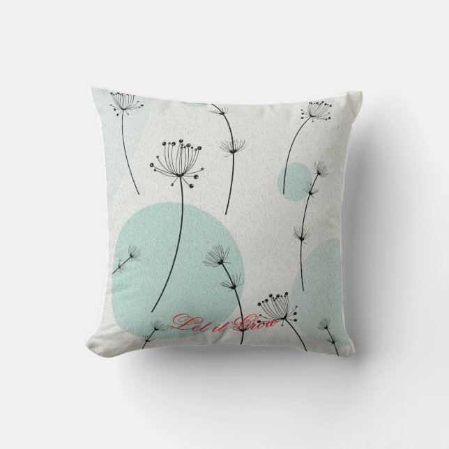 Whimsical Botanical Throw Pillow Cotton Kussen (Voorkant)