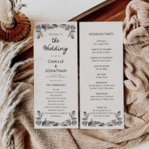 Whimsical Botanical Wedding Programme