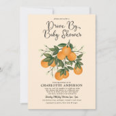 Whimsical Botanische Citrus Drive By Baby Shower Kaart (Voorkant)