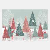 Whimsical Boughs Design, Uniek Kerstcadeau Inpakpapier Vel (Voorkant 2)