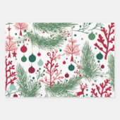 Whimsical Boughs Design, Uniek Kerstcadeau Inpakpapier Vel (Voorkant)