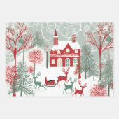 Whimsical Boughs Design, Uniek Kerstcadeau Inpakpapier Vel (Voorkant 3)