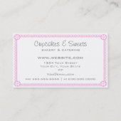 Whimsical boulangerie Cupcake Carte de visite (Dos)