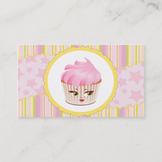 Whimsical boulangerie Cupcake Carte de visite (Devant)