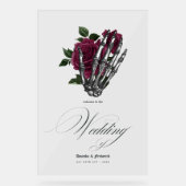 Whimsical Bourgogne Floral Gothique Mariage Élégan (Recto)