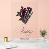 Whimsical Bourgogne Floral Gothique Mariage Élégan (Mariage)