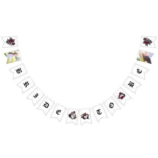 Whimsical Bourgondië Floral Gothic Vrijgezellenfee Vlaggetjes (Alle)