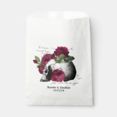 Whimsical Bourgondische Floral schedel Gotische br Bedankzakje (Voorkant)