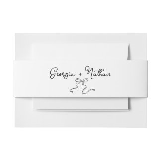 Whimsical Bow Belly Band Uitnodigingen Wikkel