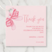 Whimsical Bow Bruiloft Vrijgezellenfeest Dank u Bedankjes Labels (Voorkant)