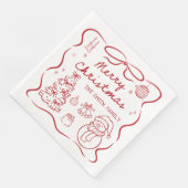 Whimsical Bow Christmas Party Napkin Servet (Hoek)