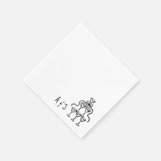 Whimsical Bow Cocktail Tower bruiloft servetten (Hoek)