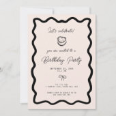 Whimsical Bow cursive border cake birthday  Kaart (Voorkant)