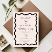 Whimsical Bow cursive border martini birthday Kaart
