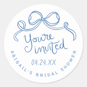 Whimsical Bow Custom Vrijgezellenfeest Envelope Se Ronde Sticker