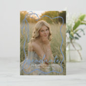 Whimsical Bow Photo Graduation Party Invitation (Debout devant)