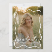 Whimsical Bow Photo Graduation Party Invitation (Devant)