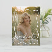 Whimsical Bow Photo Graduation Party Invitation (Debout devant)
