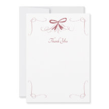 Whimsical Bow Ribbon Dank u kaarten