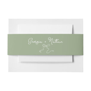 Whimsical Bow Sage Groen Uitnodigingen Wikkel