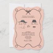 Whimsical Bow-Stropdas QR Wedding Invite – Gekromd Kaart (Voorkant)