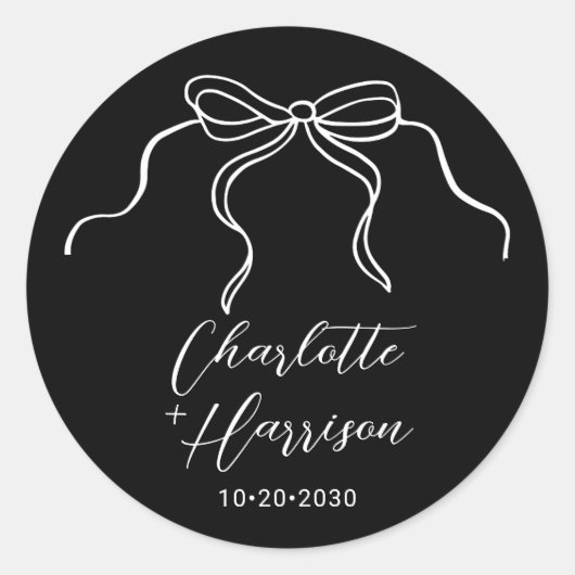 Whimsical Bow Wedding Sticker (Voorkant)