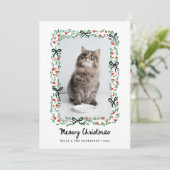 Whimsical Bows | Cute Meowy Christmas from the Cat Feestdagenkaart (Staand voorkant)