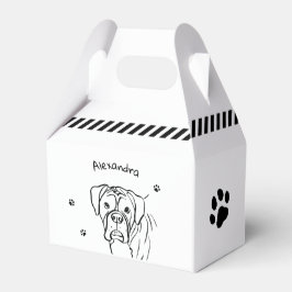 Whimsical Boxer: bewerkbare tekstregel Bedankdoosjes