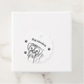 Whimsical Boxer: bewerkbare tekstregel Bedankjes Labels (In situ)