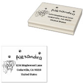 Whimsical Boxer: bewerkbare tekstregel Rubberstempel (Gestempeld)