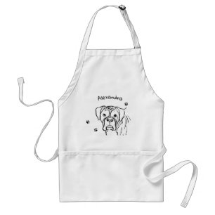 Whimsical Boxer: bewerkbare tekstregel Standaard Schort