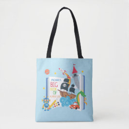 Whimsical Boy Library Book Canvas tas