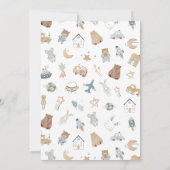 Whimsical Boy Waterverf Doodle Baby shower Kaart (Achterkant)