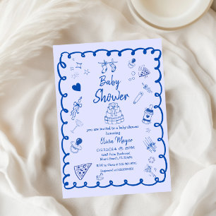 Whimsical Brewing Coffee Hand Drawn Baby shower Kaart